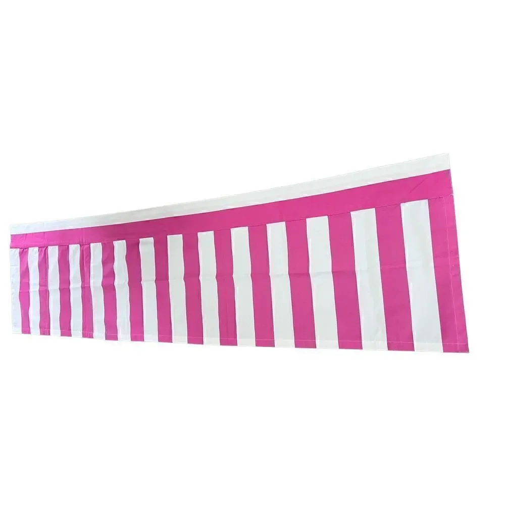 3 Piece Annie Selke Pink White Stripe Valance Set-See Description For Sizes
